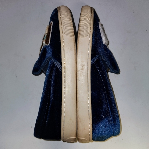 SOLUDOS LLAMAS IN LOVE Blue Velvet Sherpa Embroidered Sneakers Size 8 - Picture 8 of 16